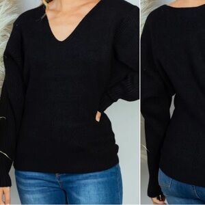 WHITE BIRCH Black Sweater
